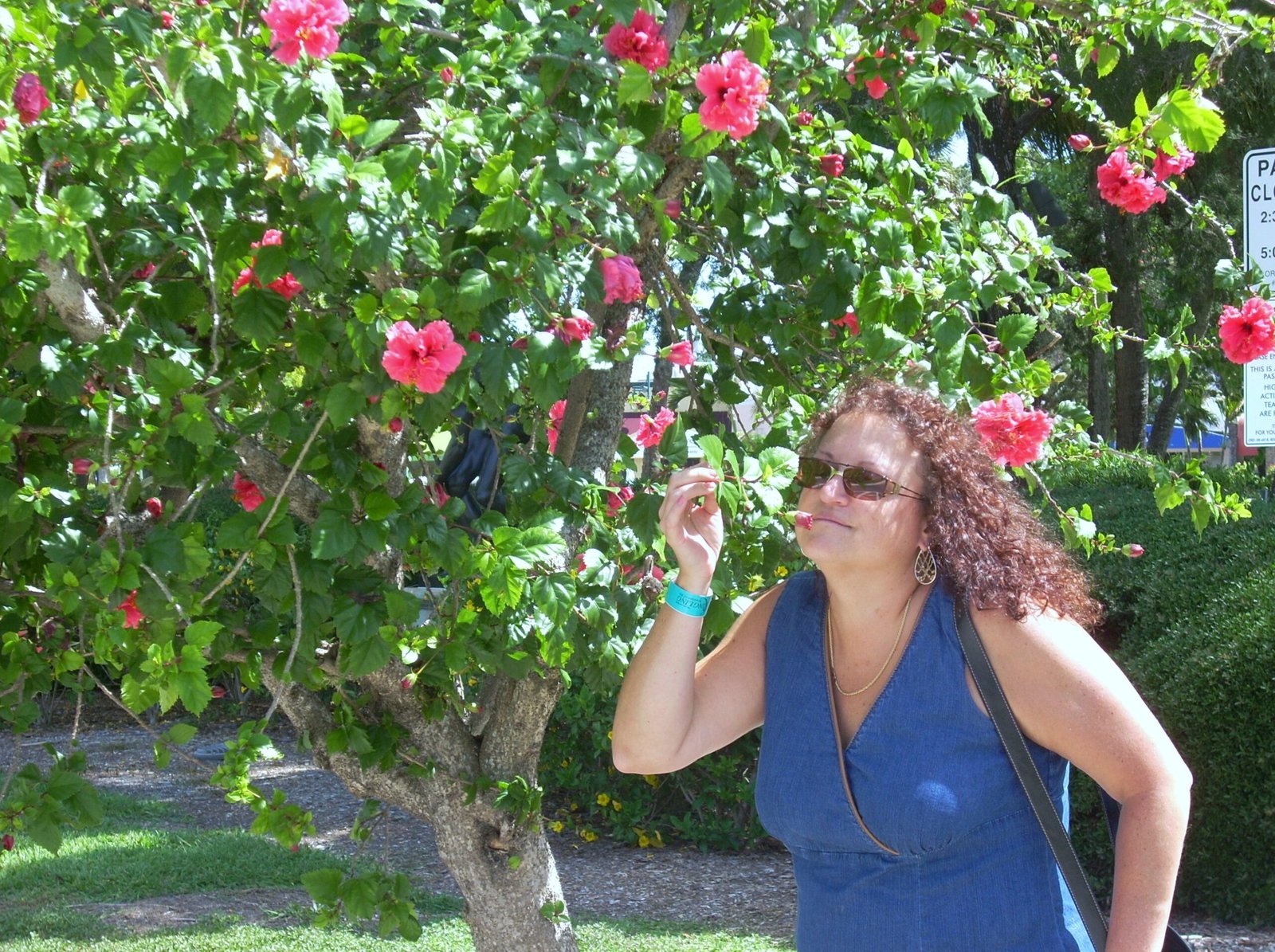 Denise taking time to "smell the roses!"